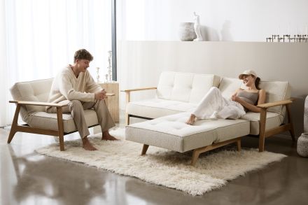 Splitback Frey (licht hout)  stof 357