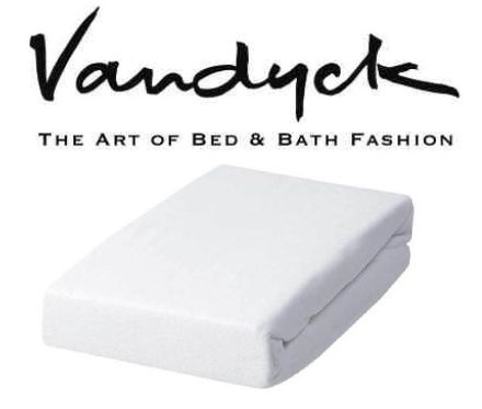 VANDIJCK Jersey Supreme hoeslaken.  Voor matrasmaat 2-persoons 140, 150, 160 (breed) x 200 - 220 (lang). KLEUR: WIT.